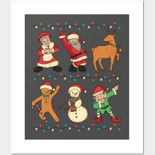 Dancing Christmas Characters // Dabbing Flossing Santa, Mrs Claus, Rudolph & more Posters and Art